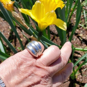Vintage sterling silver Modernist‎ ring 6